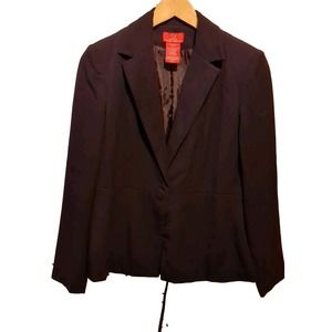 Oscar De La Renta Women's Suit Blazer Jacket Size 6 Wine Purple Tie Back